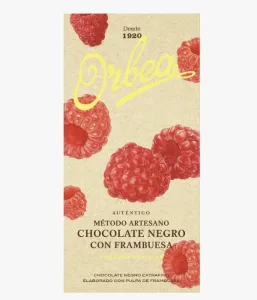 Chocolate negro extrafino elaborado con pulpa de frambuesa a domicilio Madrid La frutería de Luis