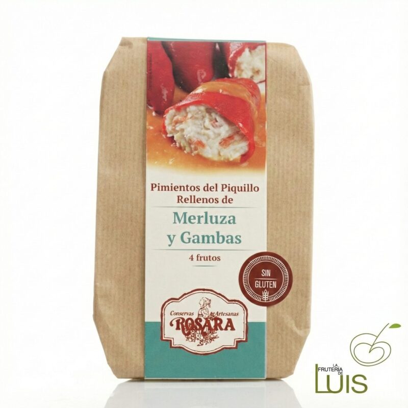 pimientos rellenos de merluza y gambas